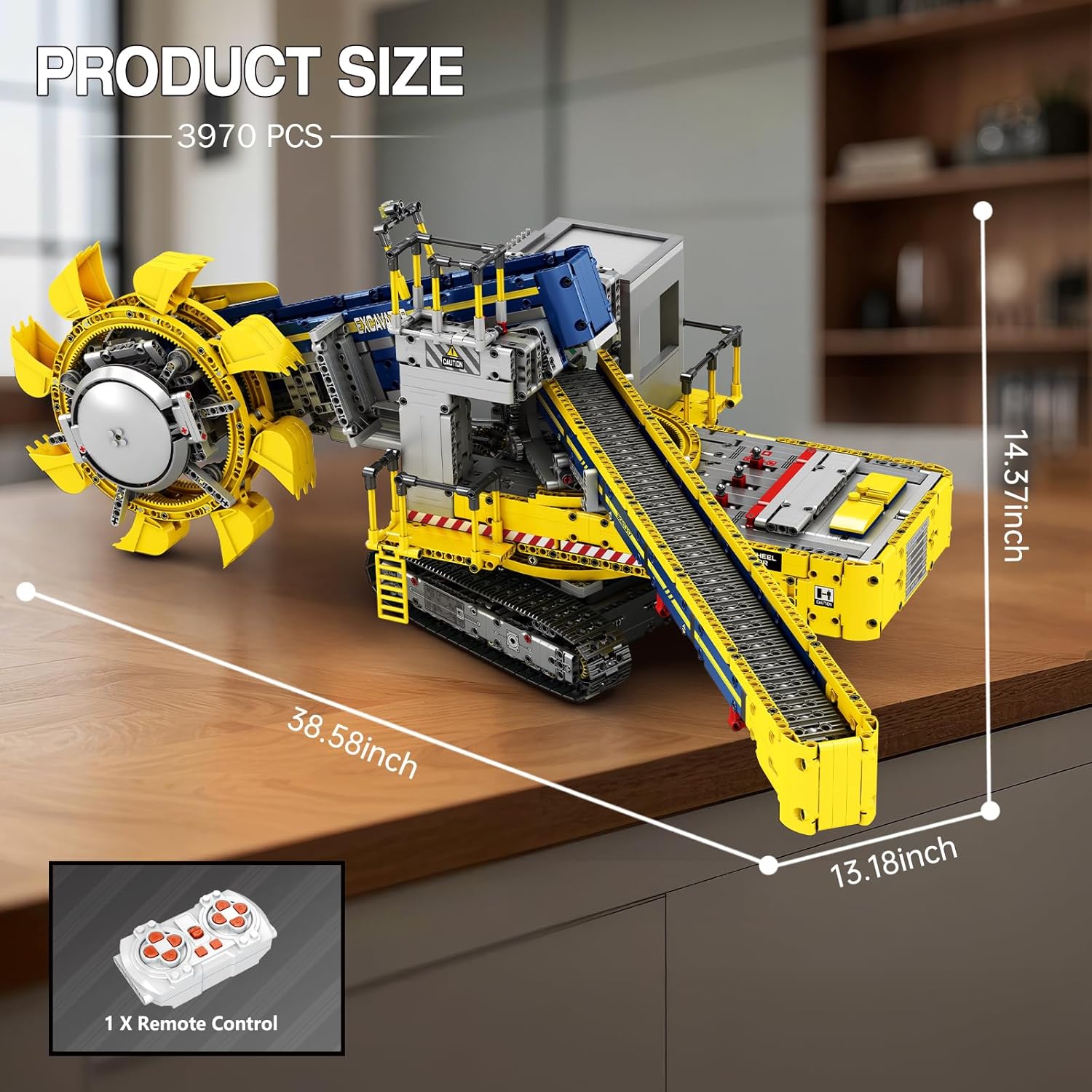 Reobrix Bucket Wheel Excavator Building Blocks Set 22017, Remote Control Construction Vehicle Model Kit for Adult, RC Technic Engineering Car Toys Gifts for Boys and Girls 14+, (3970 PCS)