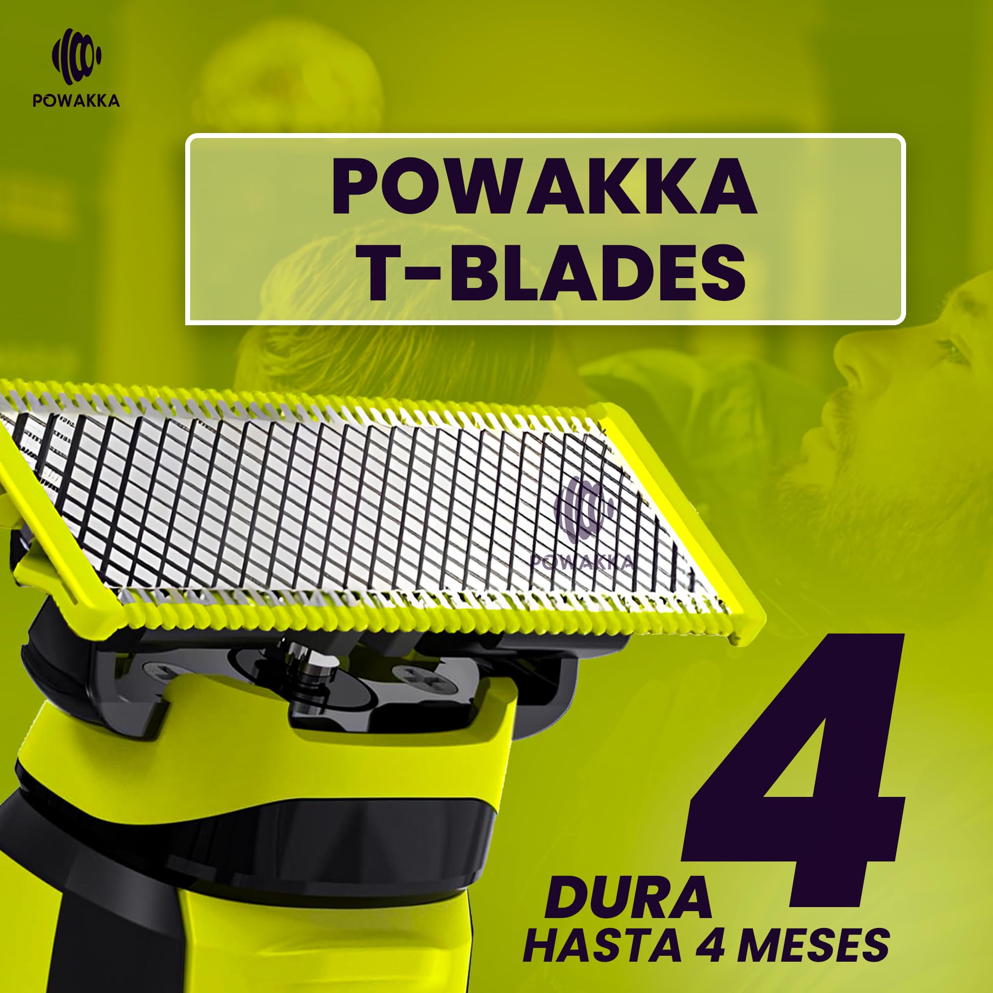 Cuchillas T-Blade de repuesto compatible con OneBlade de acero inoxidable x5