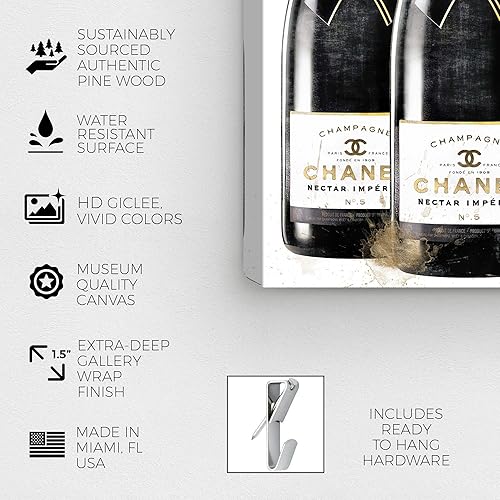Miniatura 7 de The Oliver Gal Artist Fashion and Glam Drinks and Spirits - Lienzo decorativo para pared, impresión "Fashion and Bubbles Champagne", pintura de