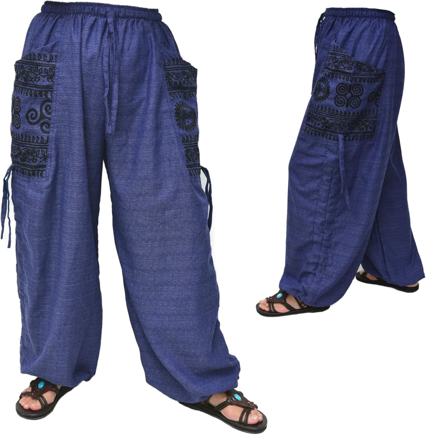 Siamrose Casual Baggy Yoga Lounge Harem Pants Women Men with Adjustable Length 2 Big Pockets - Image 5