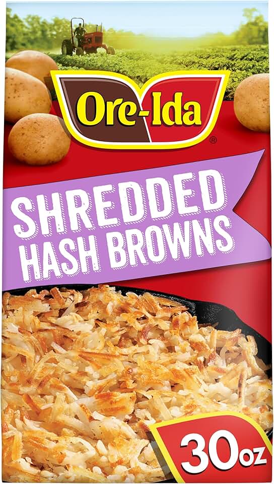 Ore-Ida Shredded Hash Browns Frozen Potatoes, 1 Bag, for Easy Breakfast Sides, Gluten-Free, 30 oz