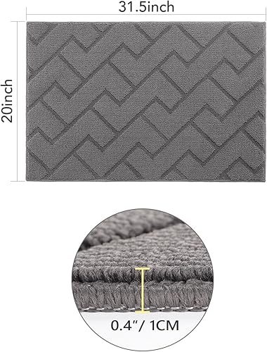 Miniatura 2 de hicorfe Alfombras y tapetes de cocina, polipropileno súper absorbente de 20 x 31.5 pulgadas, antideslizante, suave y cómodo, lavable a máquina para