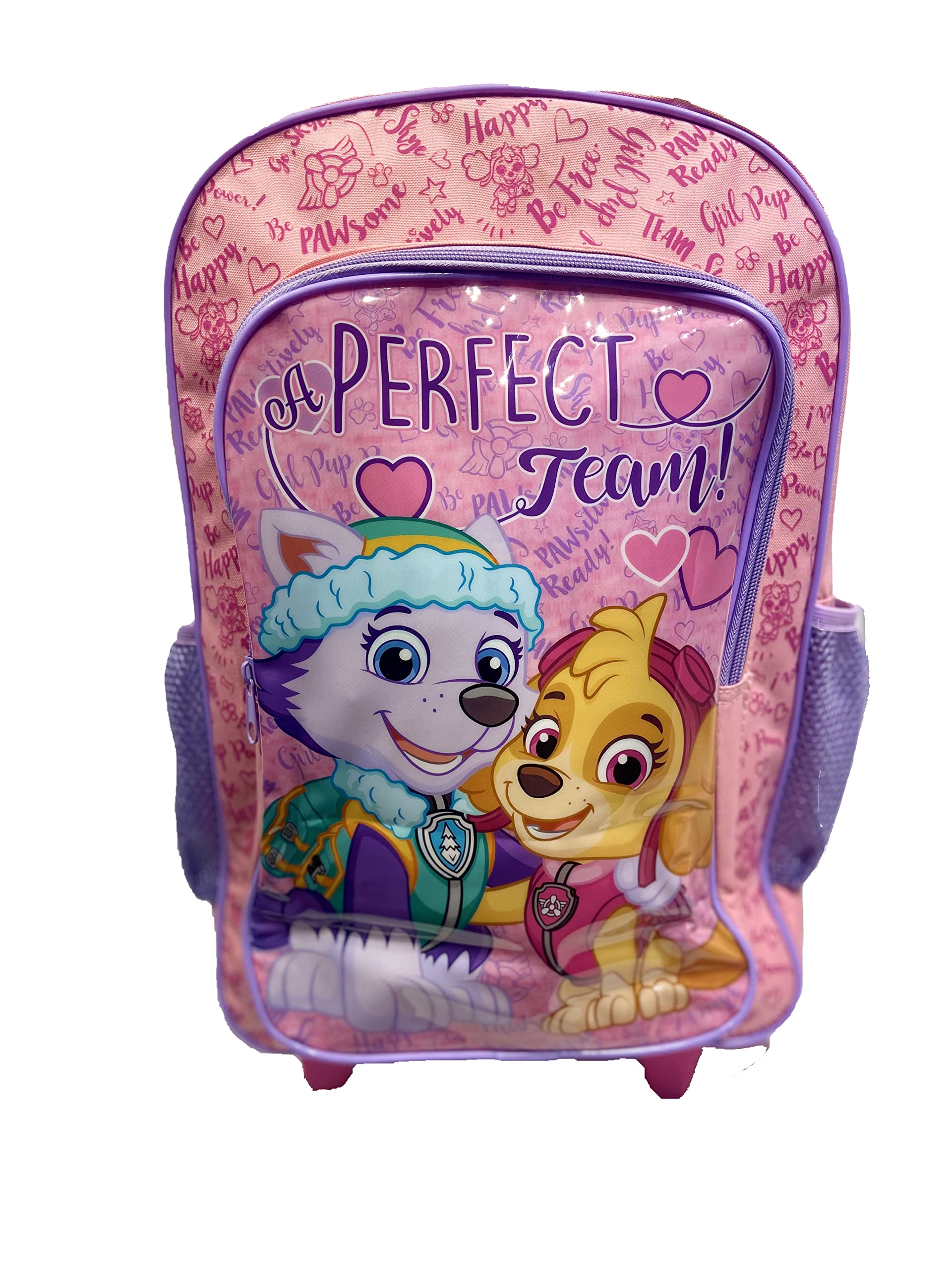 bubbacare Just Character Deluxe 41cm Foldable Paw Patrol Trolley Backpack Girls Childrens Luggage Carry Bag