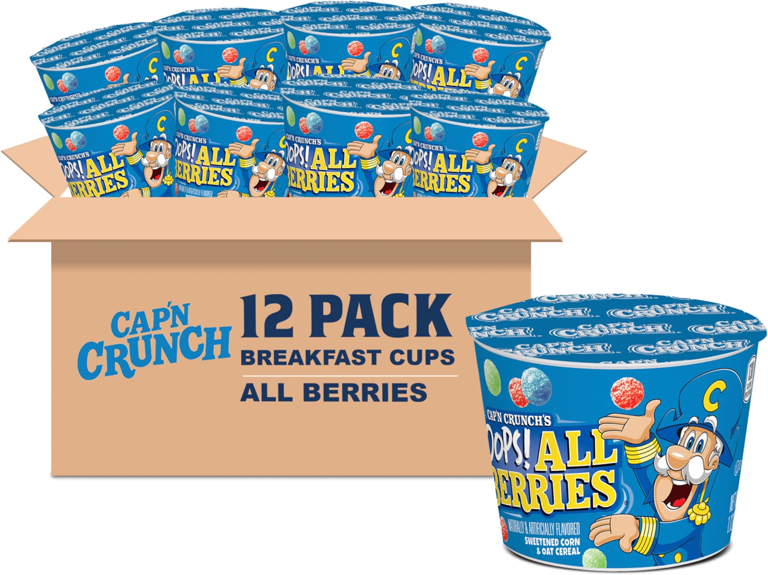 Breakfast Cereal, Oops All berries, 1.12 Oz Individual Cups (12 Pack)