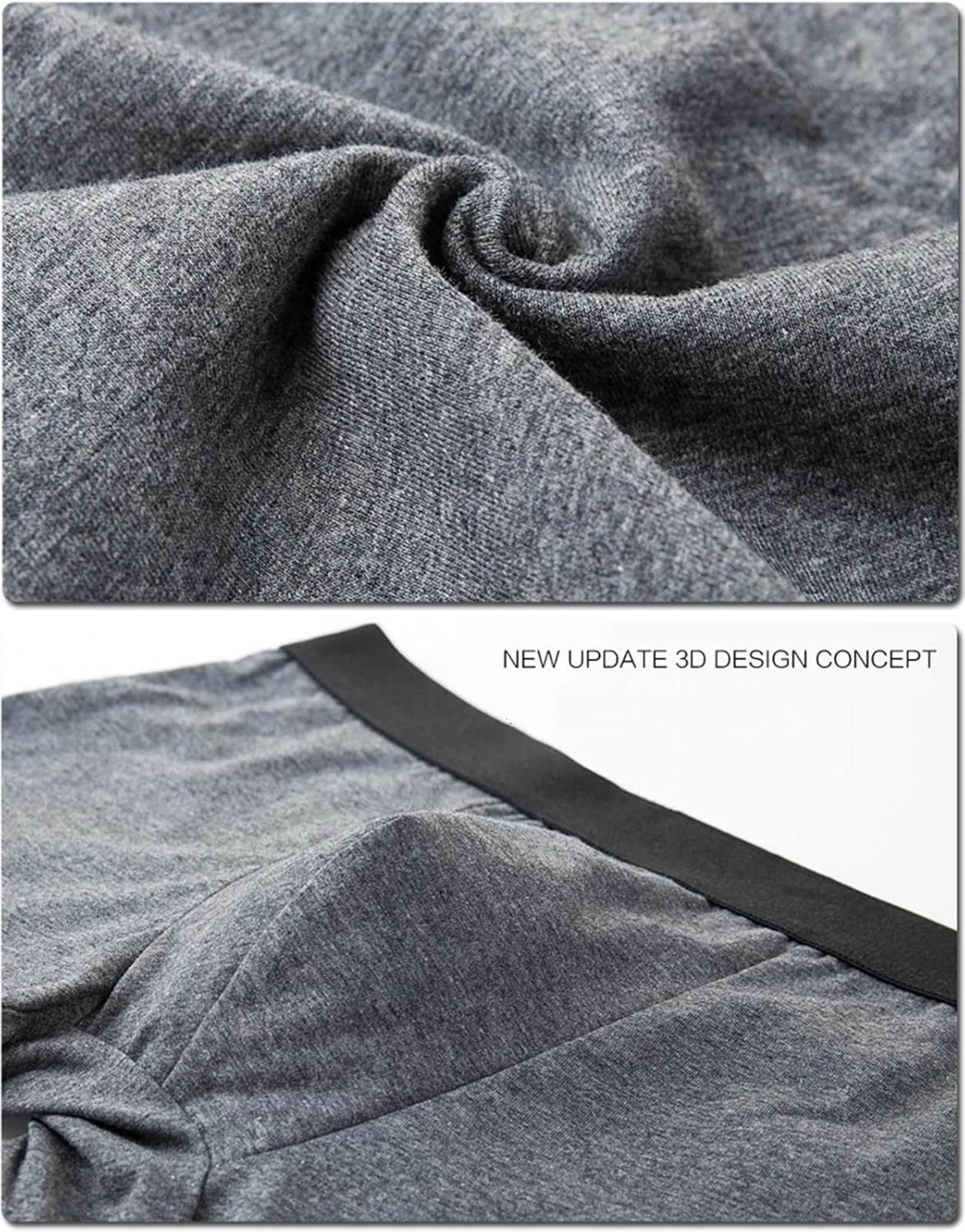 Boxer Uomo Shorti Maschi di Cotone per Cotone per Cotone A Colore Solido da 5 Pacchi Pantaloni da Uomo di Grandi Dimensioni-XXL-Gray 5pc