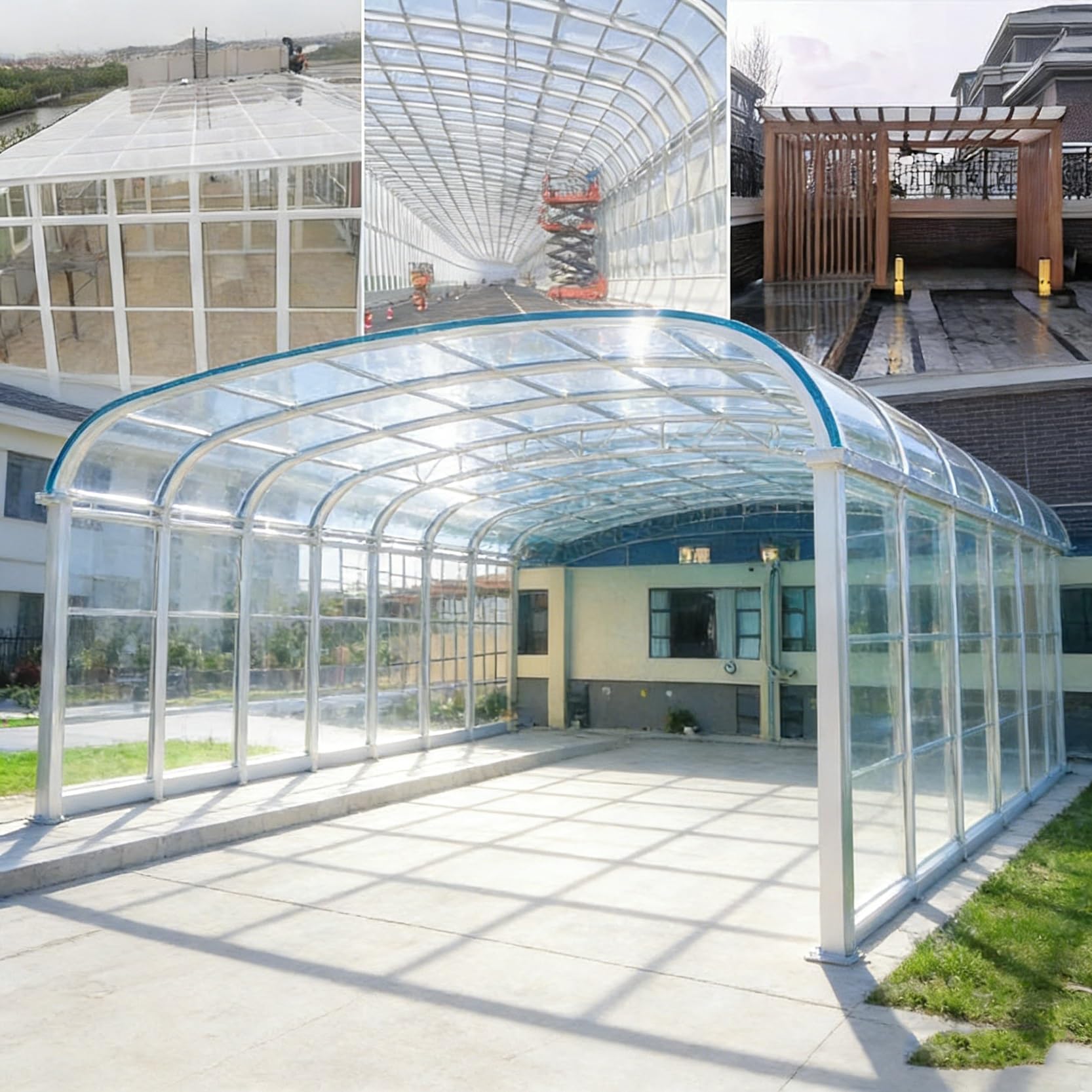 Clear Polycarbonate Sheets, Plastic Roof Panel, Transparent Greenhouse Roofing Sheets, Patio roof Panels, Outdoor Awning Covers, Glass Replacement, Easy Cut(Clear,1.8x8m/6x26.2ft)