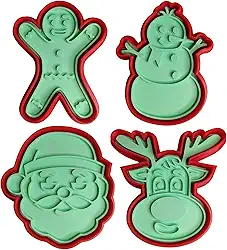 Kit Cortador de Biscoito de Natal com Carimbo