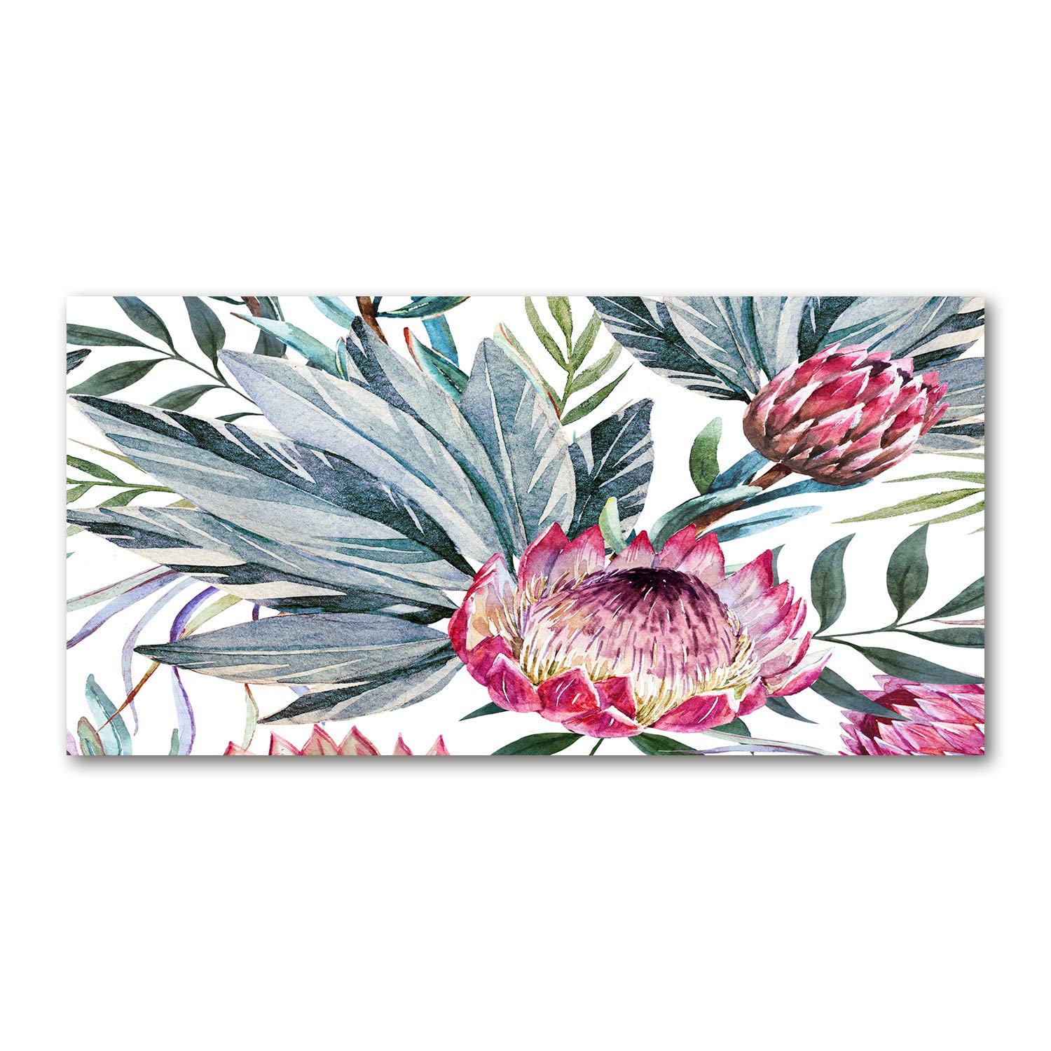 Impression sur verre 120x60 cm protea rose pour sublimer la credence de votre cuisine panoramique