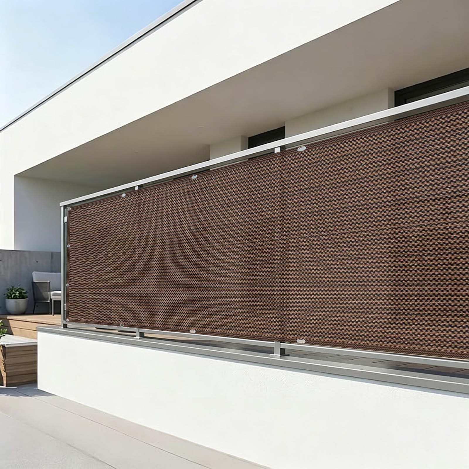 Brise vue balcon respirant anti-UV 95% pour protection solaire