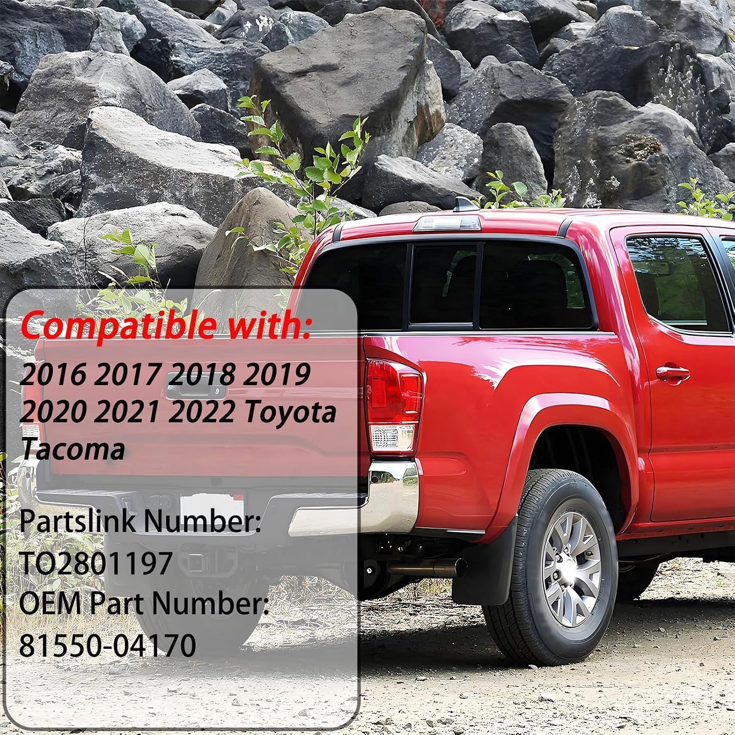 Right Passenger side Tail Lights Assembly For 2016 2017 2018-2023 Toyota Tacoma SR SR5 Limited Sport Cab Pickup Truck Replacement Rear Brake Stop Red Turn Signal Running Reverse Lamp 81550-04170(RH)