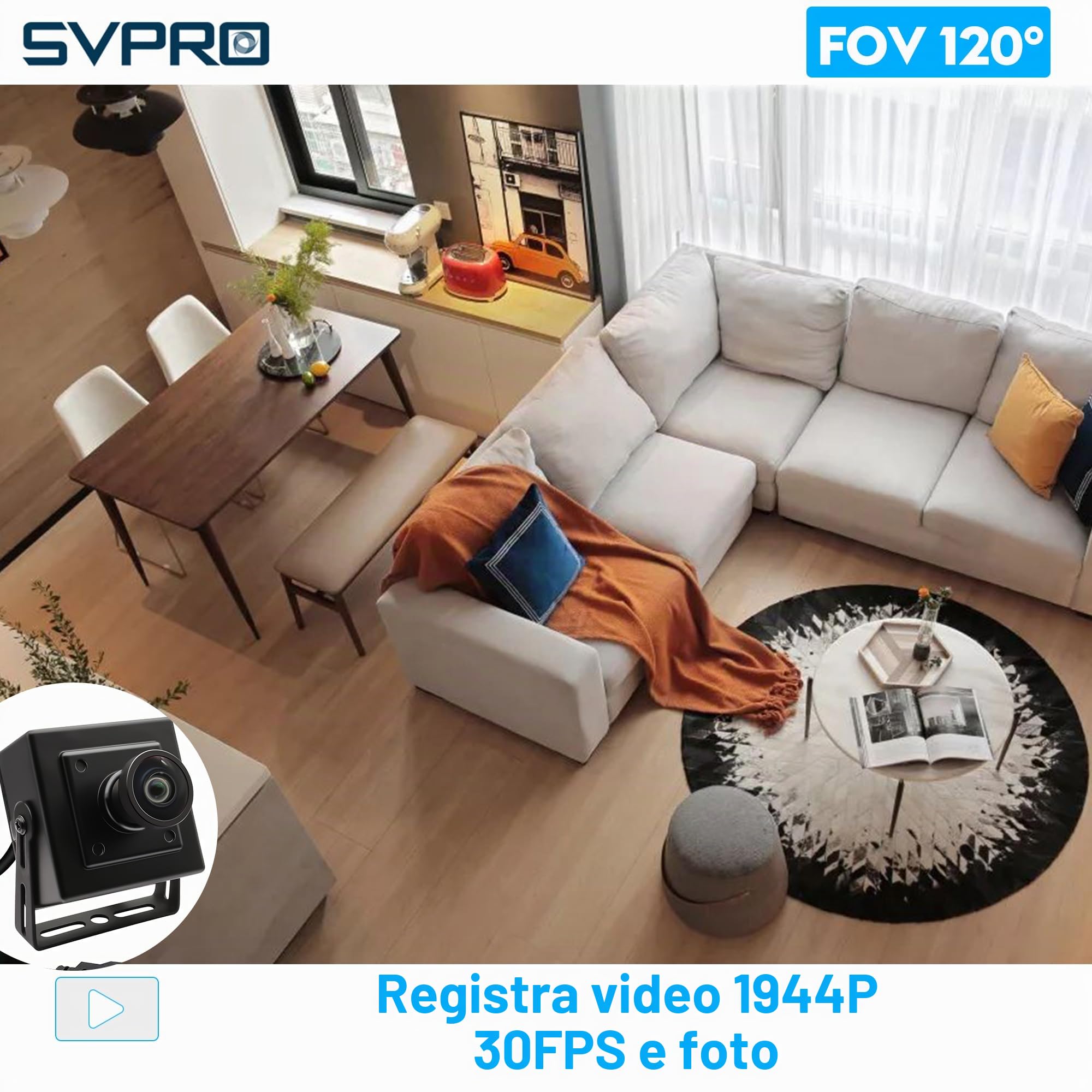 Svpro 5MP 30FPS USB Camera Videocamera grandangolare per computer, HD Box Camera Telecamera di sicurezza USB per stampante 3D, incisore laser, telecamera industriale di visione artificiale