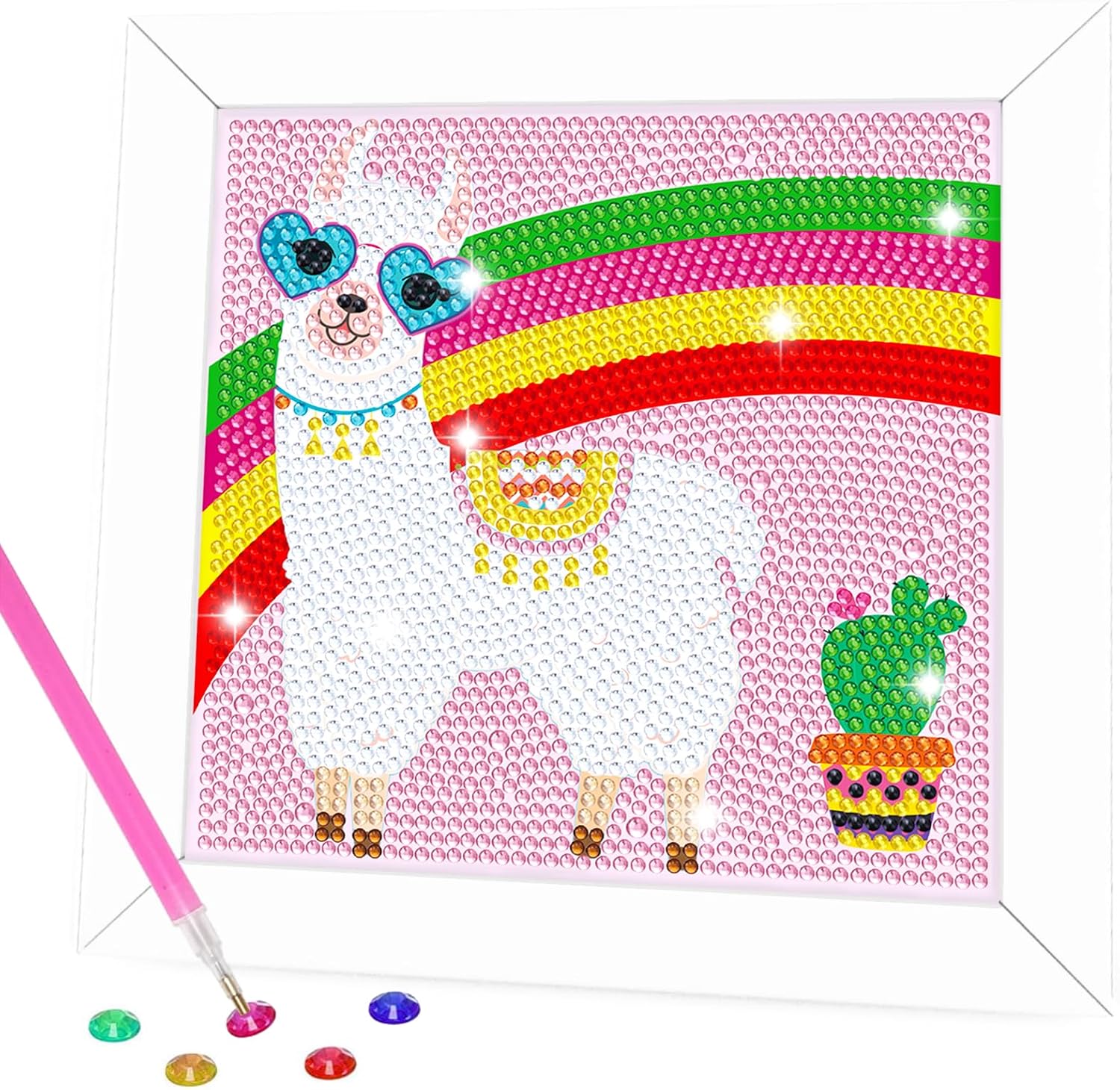 Diamond Art Kits with Wooden Frame - Arts and Crafts - Dimond Art Painting by Numbers - GEM Art for Beginners Adult Home Wall Decor