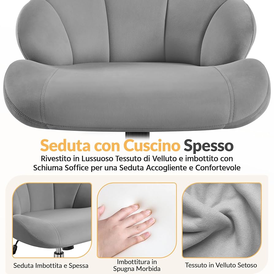 sedia bianca yaheetech sedia da scrivania