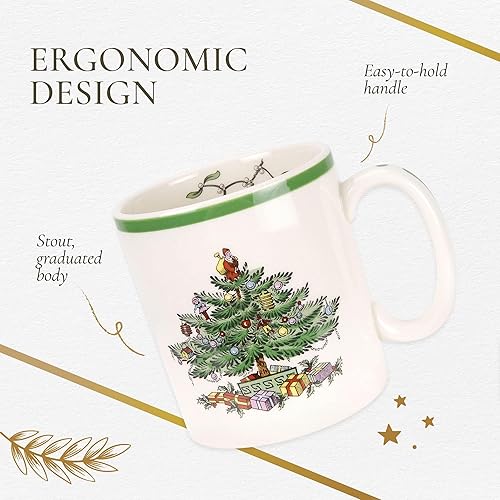 Miniatura 4 de Spode Taza de la colección Árbol de Navidad juego de 4 capacidad de 9 onzas tazas de café navideñas taza para té cacao caliente y café apta para