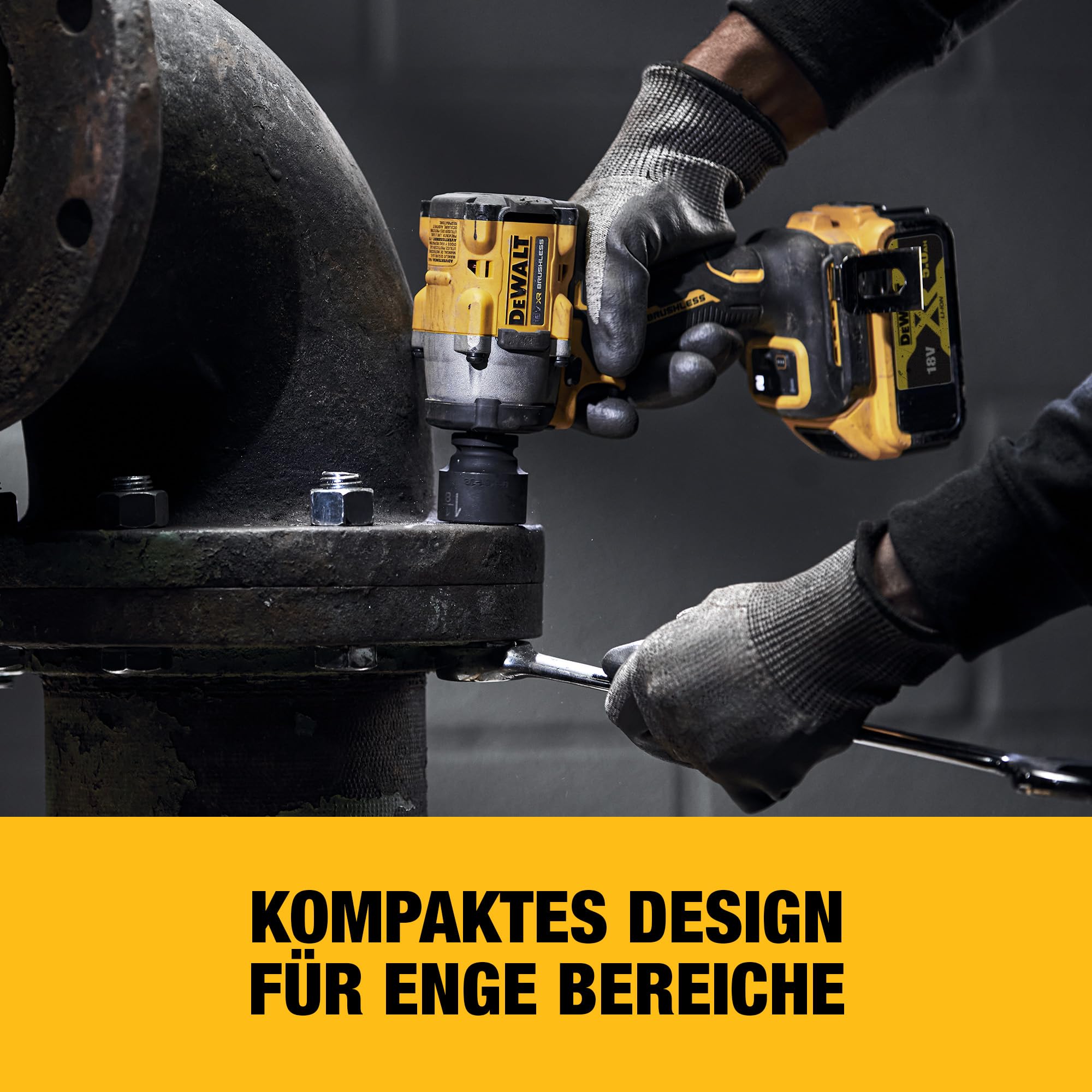 DEWALT 18V XR Brushless Kompakter 1/2"-Schlagschrauber mit Stiftsicherung, Solo-Gerät, DCF922N-XJ