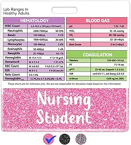 Amazon.com : Plifal LAB Values Reference Card with Nursing Student ...
