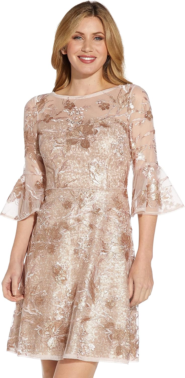 Adrianna Papell Womens Embroidered Sequin Cocktail - Image 7