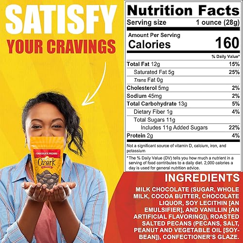 Miniatura 2 de OZARK NUT ROASTERS, 16 onzas (1 libra) de nueces de chocolate, nueces saborizadas, cacahuetes confitados gourmet de clase mundial, paquete resellable