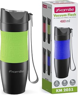 Kamille Coffee Tumbler Stainless Steel Coffee Travel Mug - Double Wall Thermal Vacuum Insulated Coffee Cup with Lid for Cold, Ice Drinks and Hot Beverage-16oz