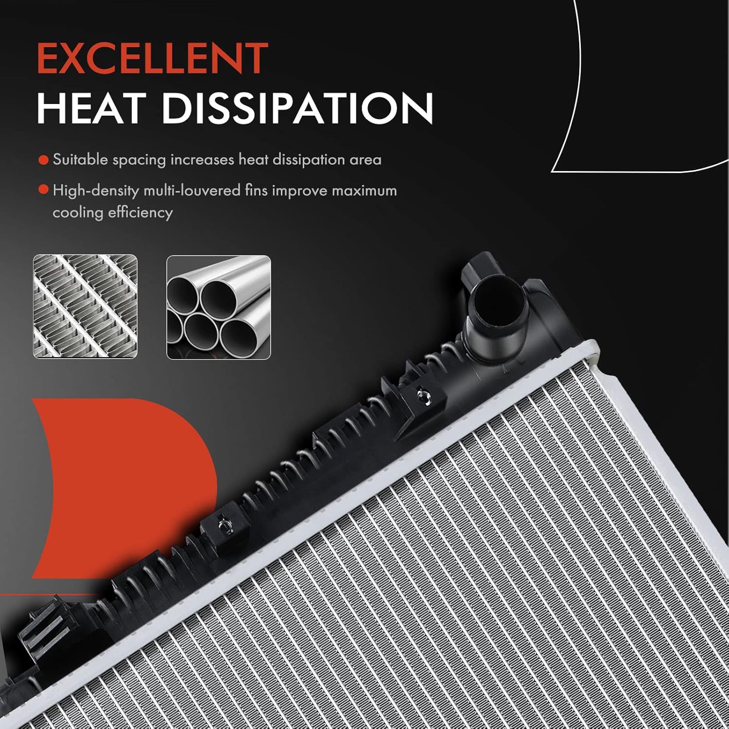 A-Premium Engine Coolant Radiator Assembly Compatible with Chrysler 200 2015 2016 2017 & Jeep Cherokee 2014-2018