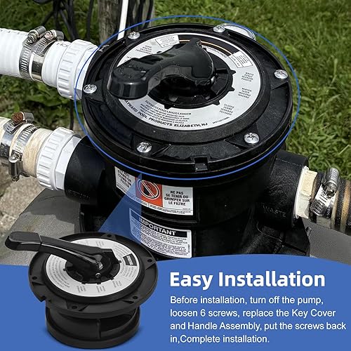 Miniatura 6 de SPX0714BA Cubierta de llave y mango de repuesto para válvula multipuerto Hayward SP0714T SP0714A SP0714G11 SPX714BS 601665, pieza de válvula de