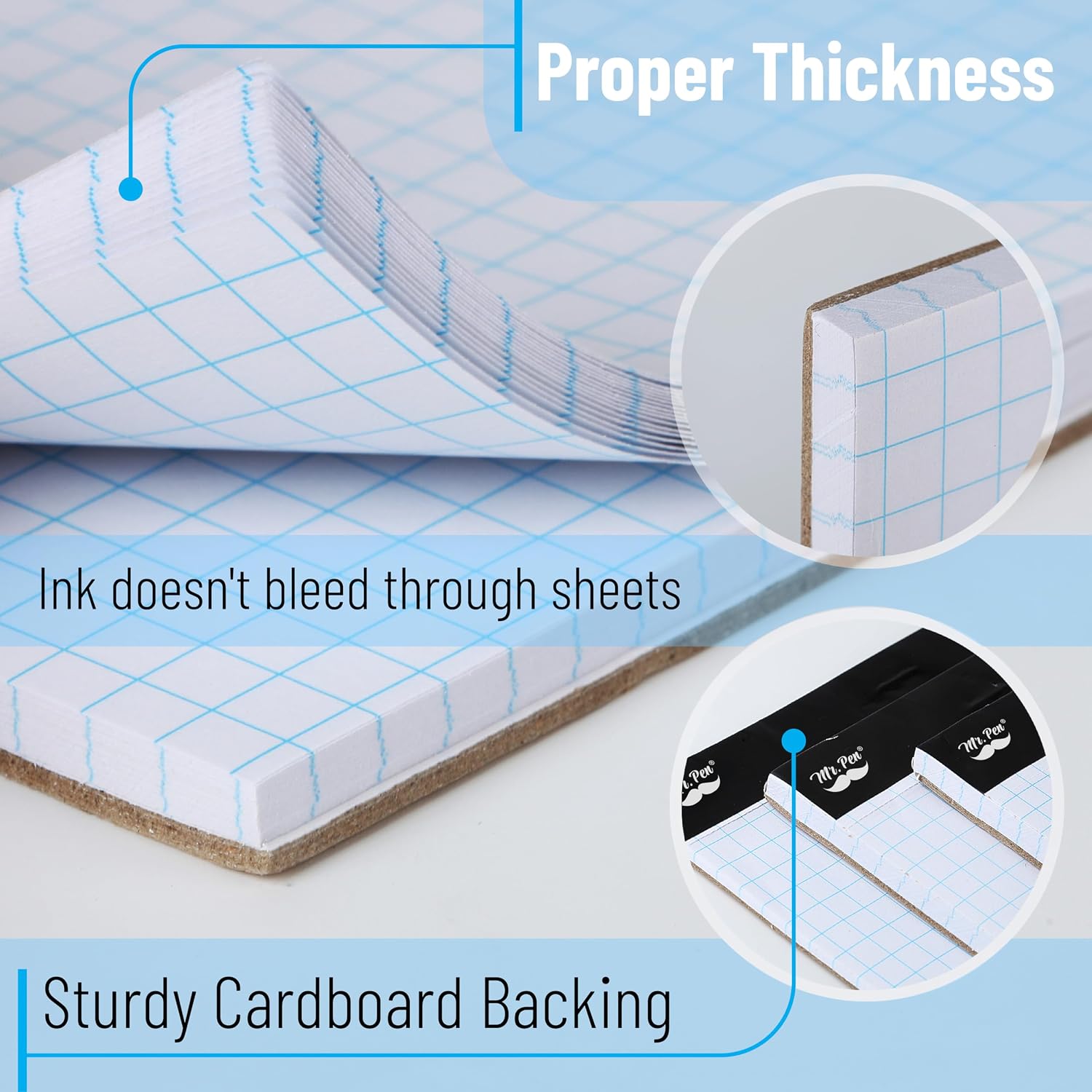 Draft Paper Graph Paper Notebooks - Pack Of 12 Quad Grid Pads, 4x4 Blue ...