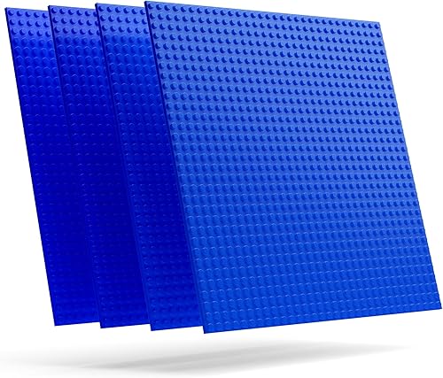 Minizfigs Classic - Placa de ladrillo de construcción de 2 lados de 32 x 32 pulgadas (10 x 10 pulgadas), paquete de 4 unidades para ladrillos de