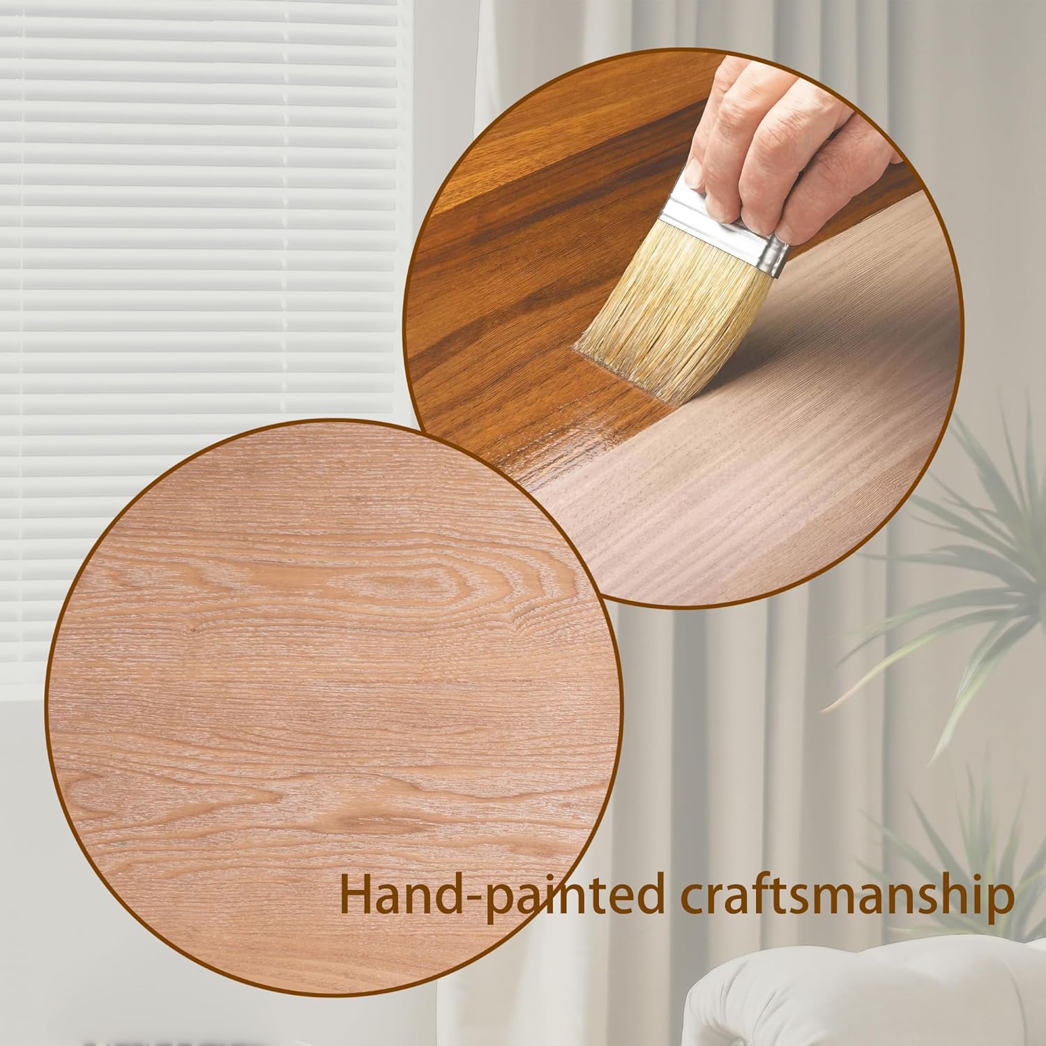 Rustic Wood Console Table with Natural Log Accents, 62.2 x 14.5 x 30.7 Inches, Engineered Wood, Natural Finish, Entryway Hallway Sofa Table