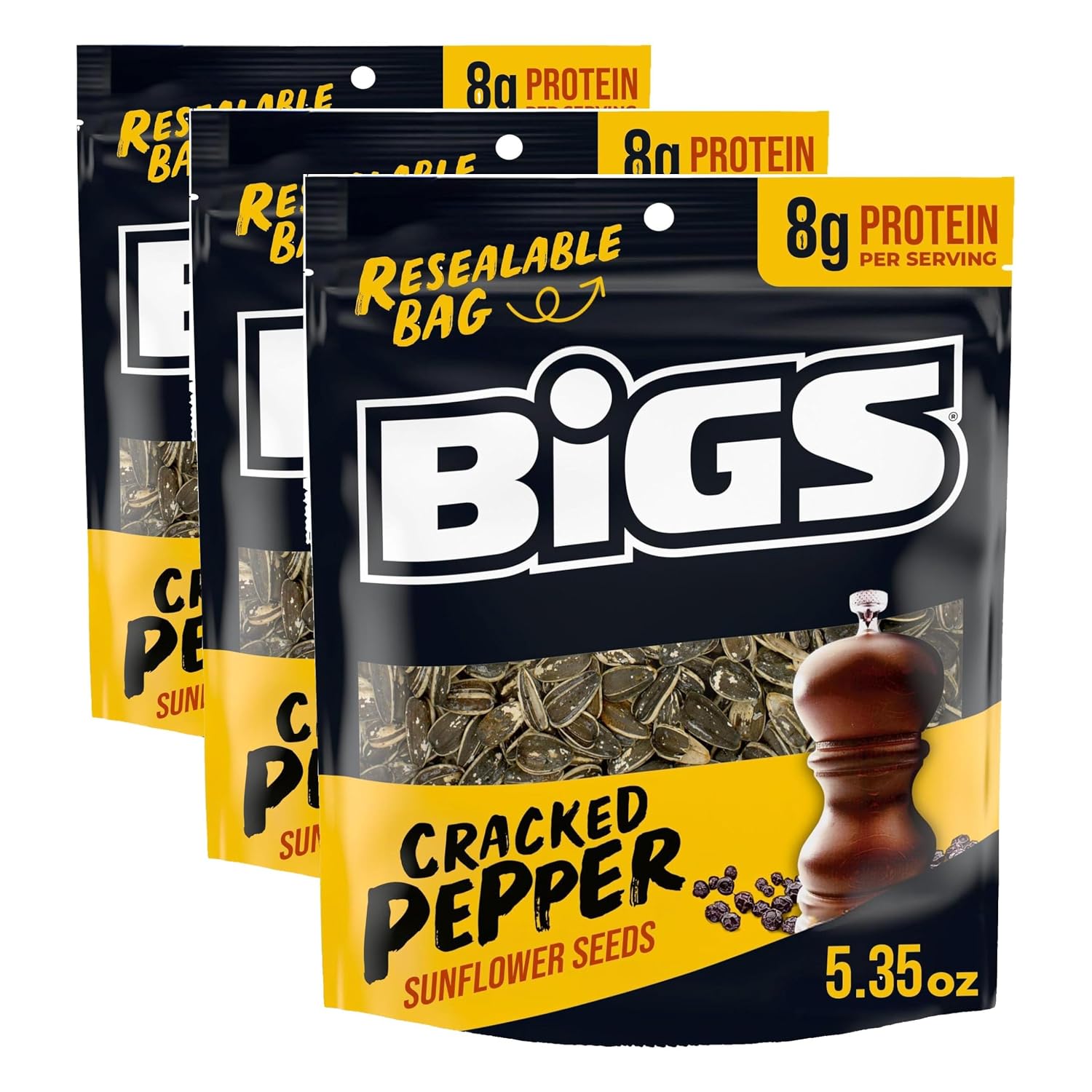BIGS Sunflower Seeds, Cracked Pepper Flavor, 5.35 oz.
