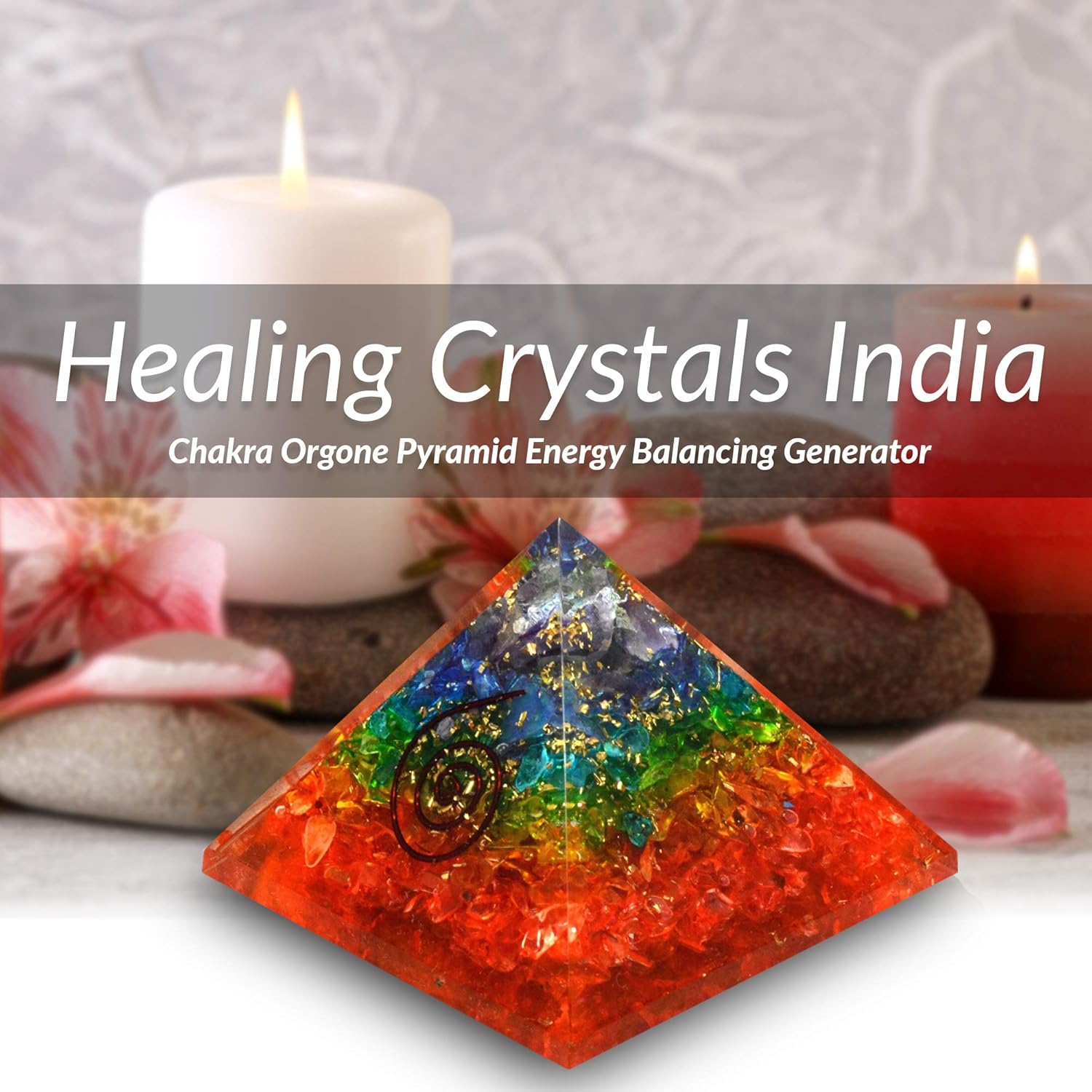 Healing Crystals Selenite Orgone Pyramid – Crystal Pyramid for Positive Energy Generator, Natural Selenite Crystal with Quartz and Copper for Meditation, Reiki, Chakra Healing (Selenite, 65MM-75MM) : Home & Kitchen