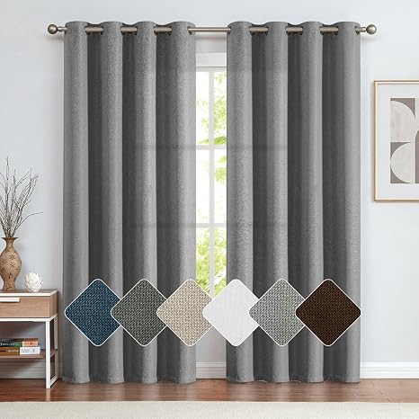 curtains in grey living room