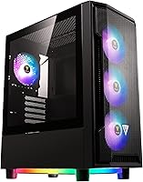 Vista 10 de GAMDIAS ATX Mid Tower ARGB - Carcasa para computadora de videojuegos con vidrio templado lateral, 4 ventiladores ARGB PWM integrados de 4.724 in