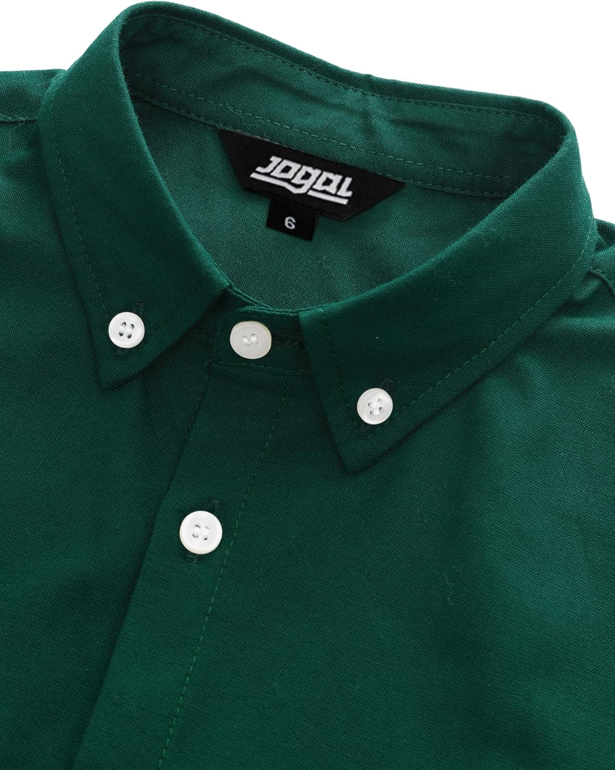 JOGAL Boys Long Sleeve Dress Shirts Oxford Solid Button Down Shirts for 6-14 Years - Image 4