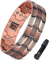 Jecanori 3X Strength Pure Copper Magnetic Bracelet for Men - 3500 Gauss Neodymium Magnets, Adjustable Fit, Tarnish-Resistant