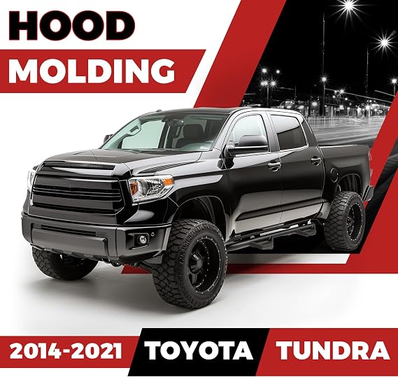 HECASA Hood Bulge Molding Grille Compatible with 2014-2021 Toyota Tundra