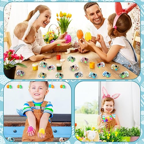 Miniatura 7 de 36 piezas de autos de Pascua rellenos con huevos de Pascua, mini autos de carreras de Pascua para niños y niños, juguetes de coche de Pascua para