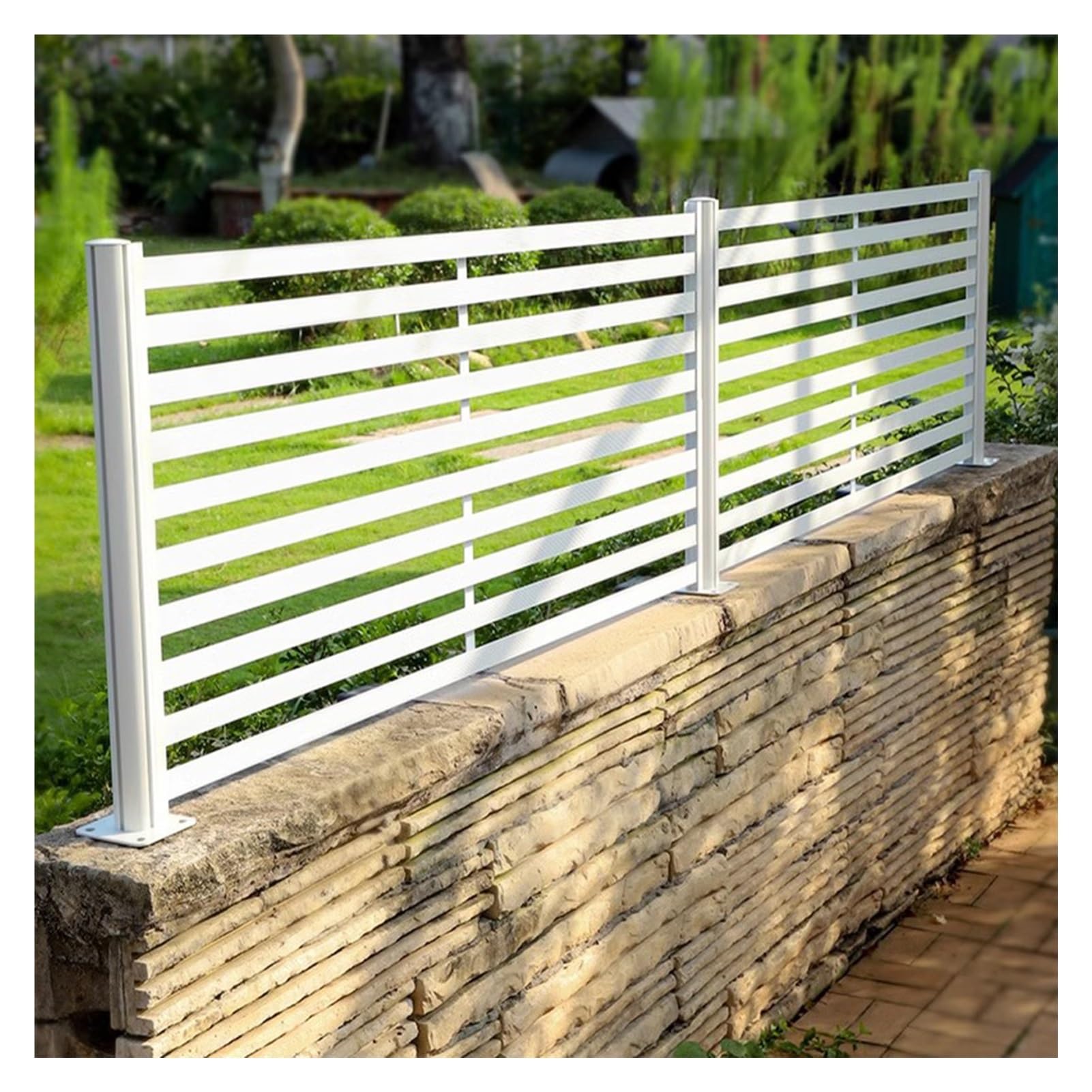 Panneaux clôture aluminium 1,2 m avec piquets extensibles de jardin