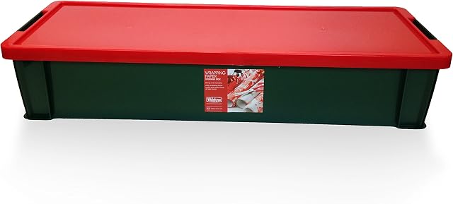 Allstore 27L Christmas Wrapping Paper Box, Green/Red, 81 x 28 x 16 cm