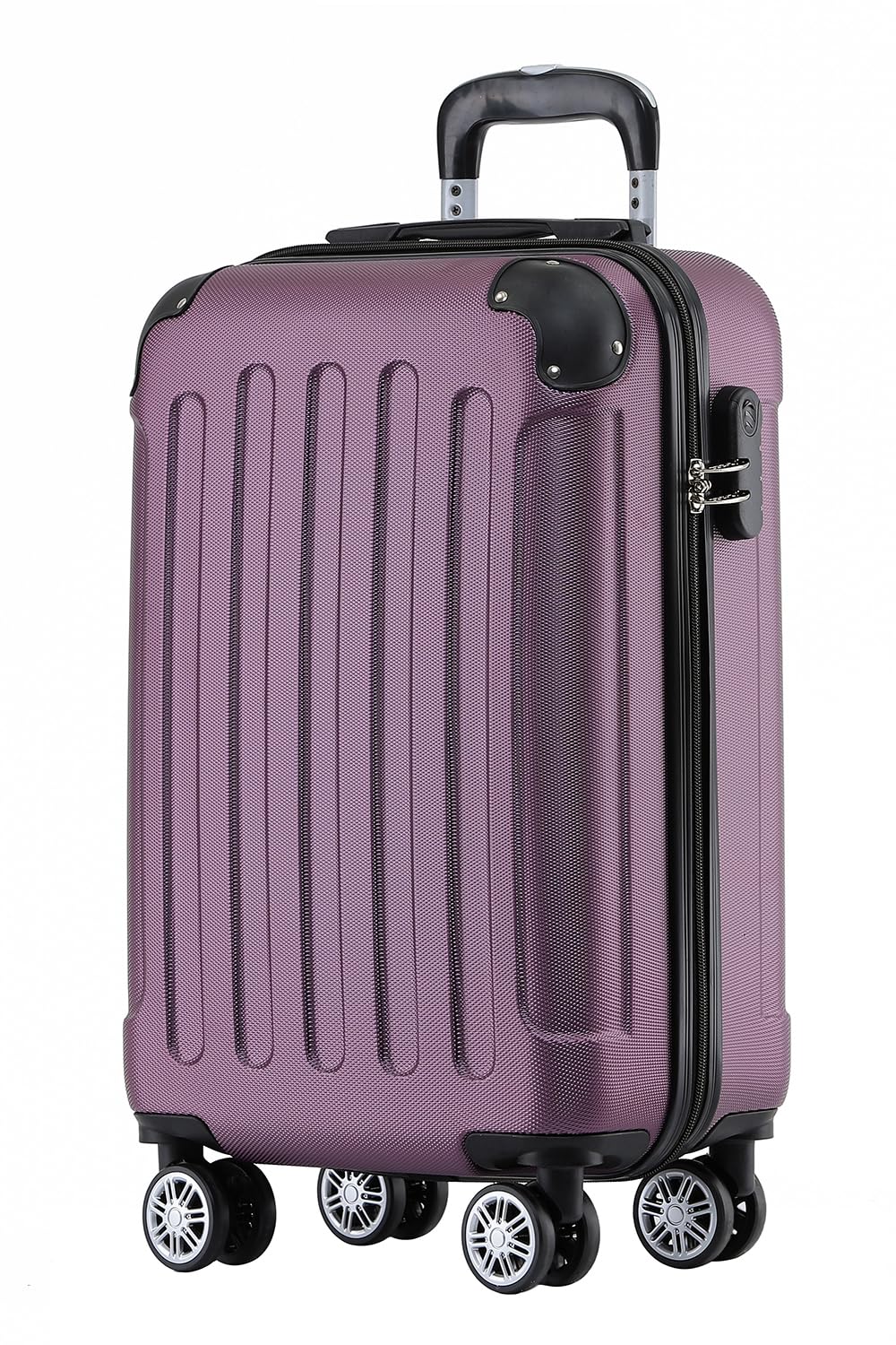 BEIBYE Hartschalen-Koffer Trolley Rollkoffer Reisekoffer Sicherheit Zahlenschloß Zwillingsrolle ABS Material Handgepäck 4 Rollen (M-L-XL-Set)