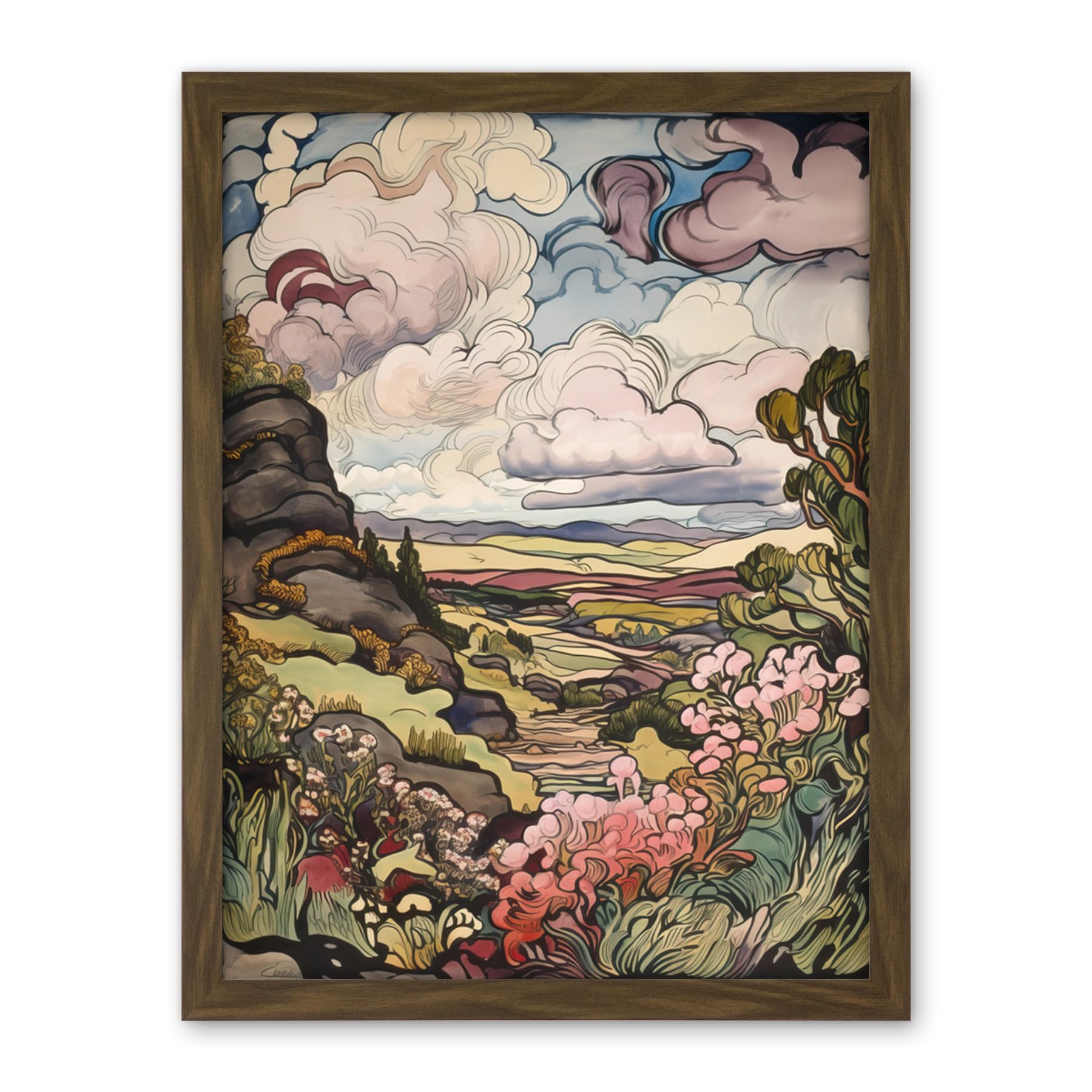 Artery8 A Wild Scottish Landscape on a Cloudy Day Artwork Framed Wall Art Print 18X24 Inch