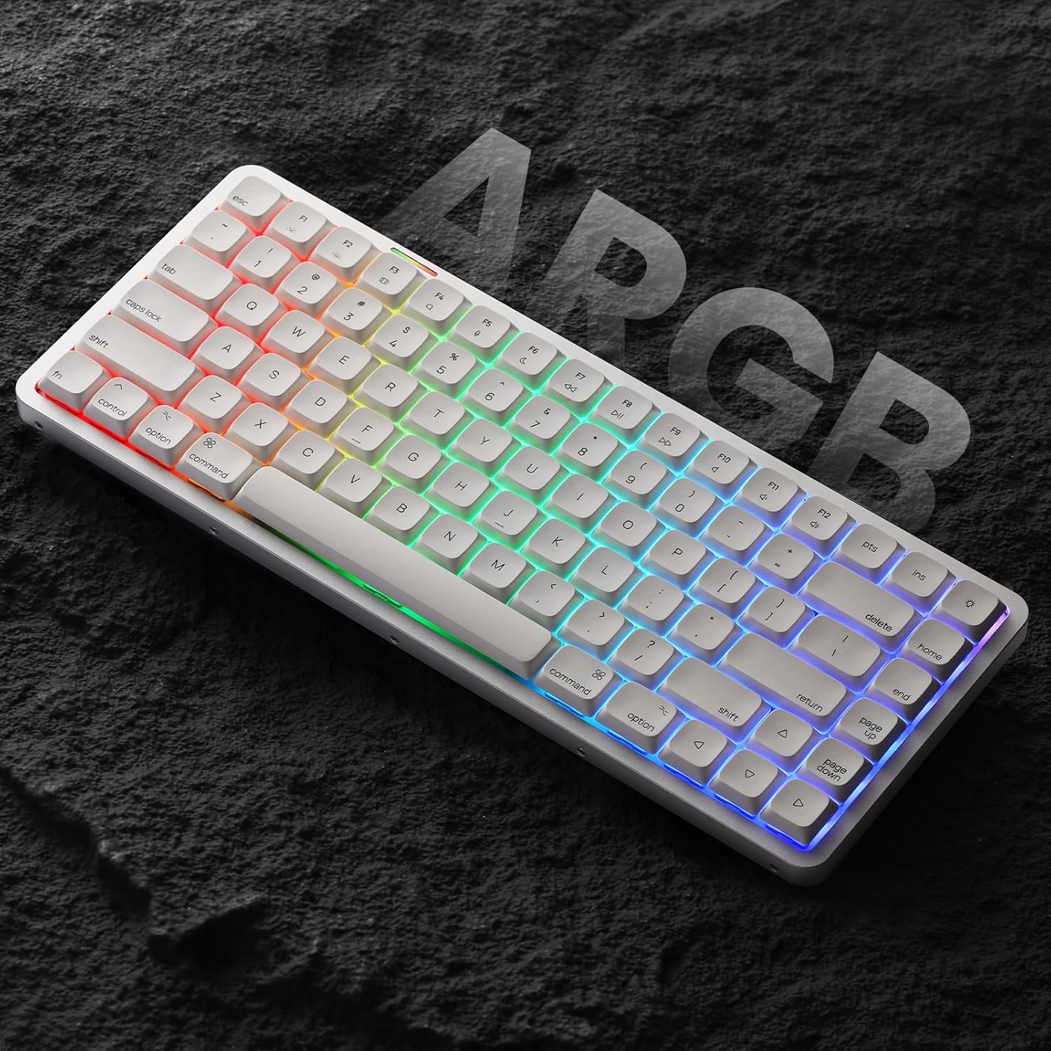 Akko Air 01 Low Profile Wireless Mechanical Keyboard RGB Backlit, Hot Swappable Native Mac Layout 2.4GHz/Wired/BT Aluminum Gaming Keyboard, Cloudy White, Kailh Cloud Switch