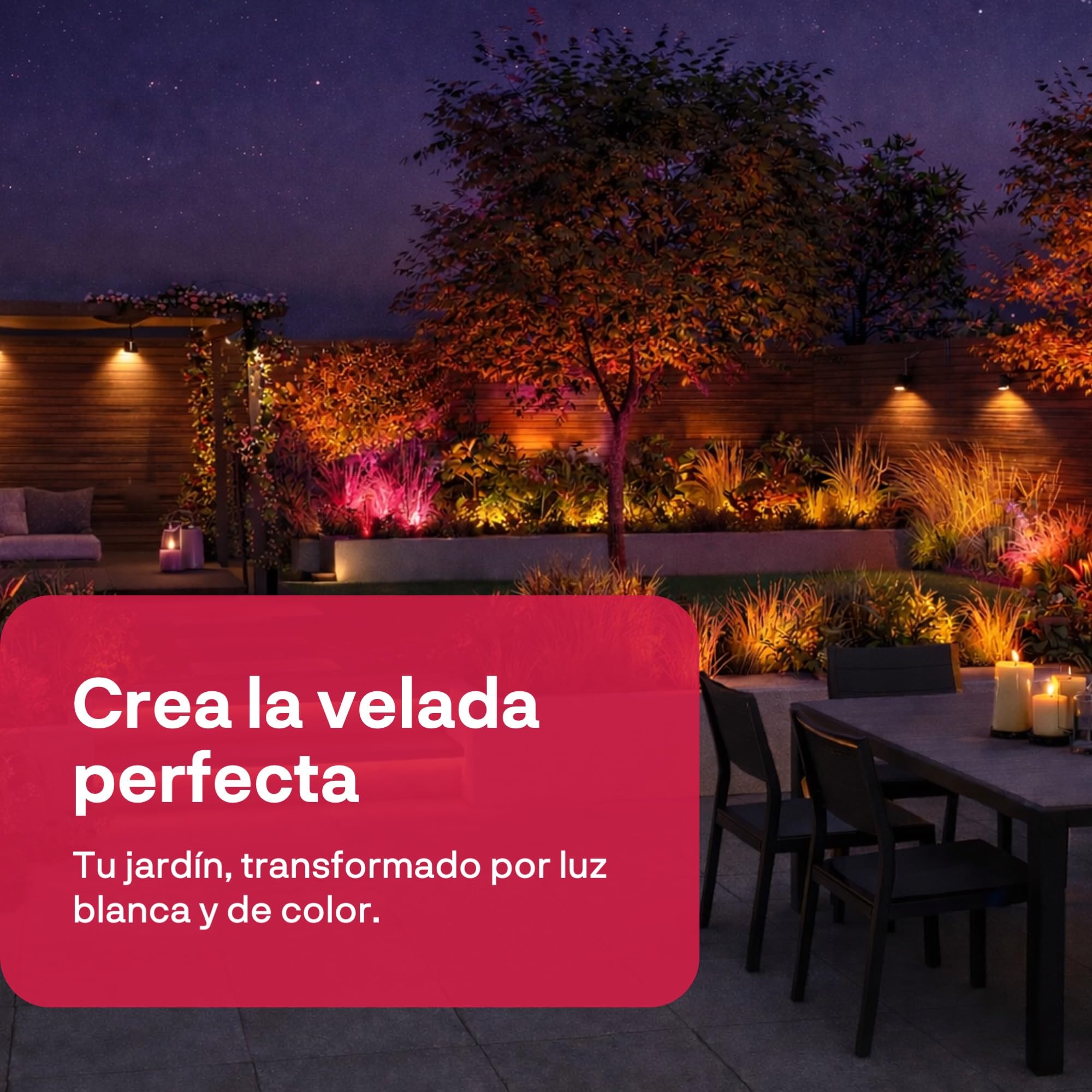 Innr Kit de 3 Focos Inteligentes para Exterior, para Hue* y hubs Zigbee | Focos LED de exterior, luz blanca y de color, para jardín y terraza, IP65, resistentes al agua