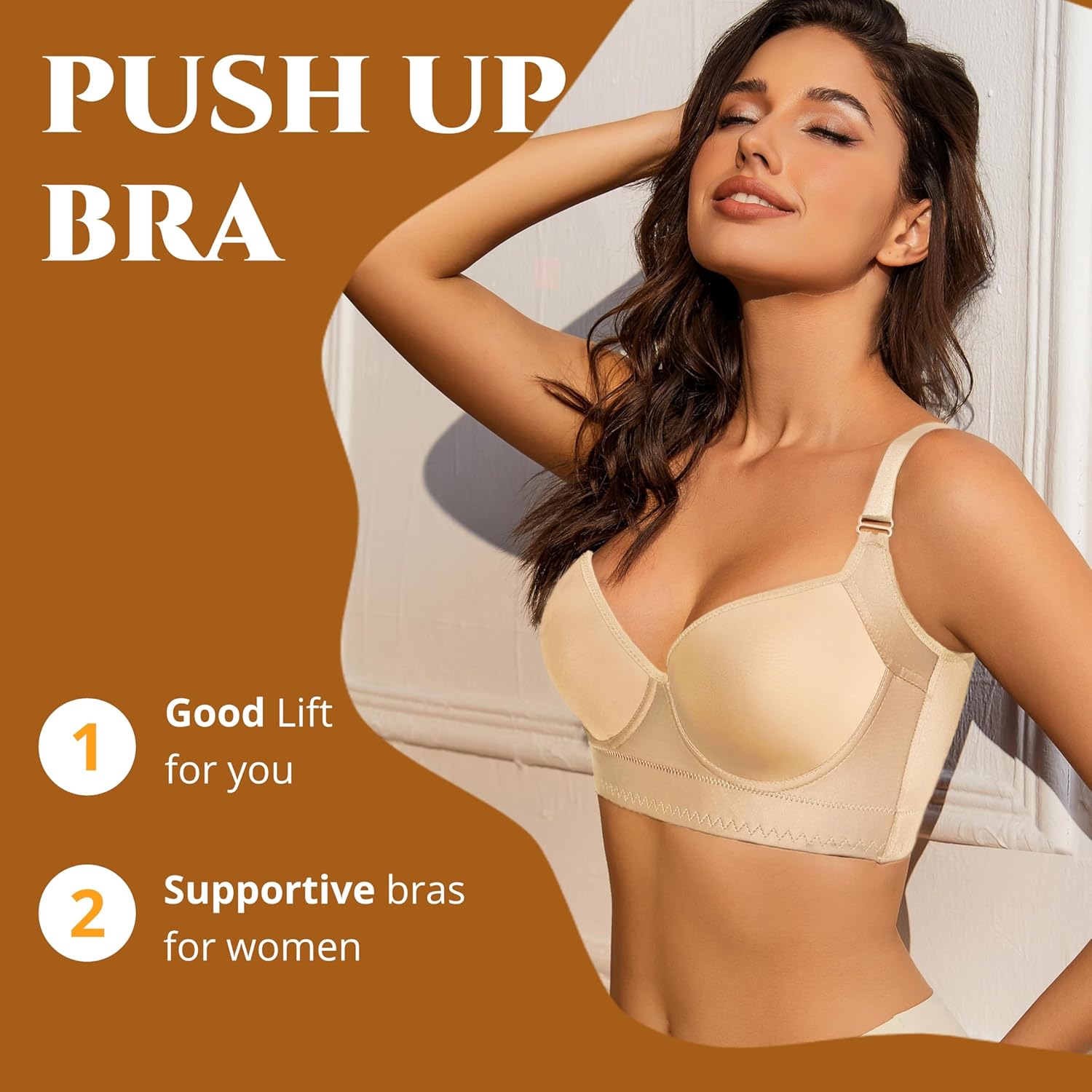 Push Up Bras for Women Daisy Bra Bras for Back Fat Sexy Comfortable Back Smoothing Bra (34B-46DD) - Image 2