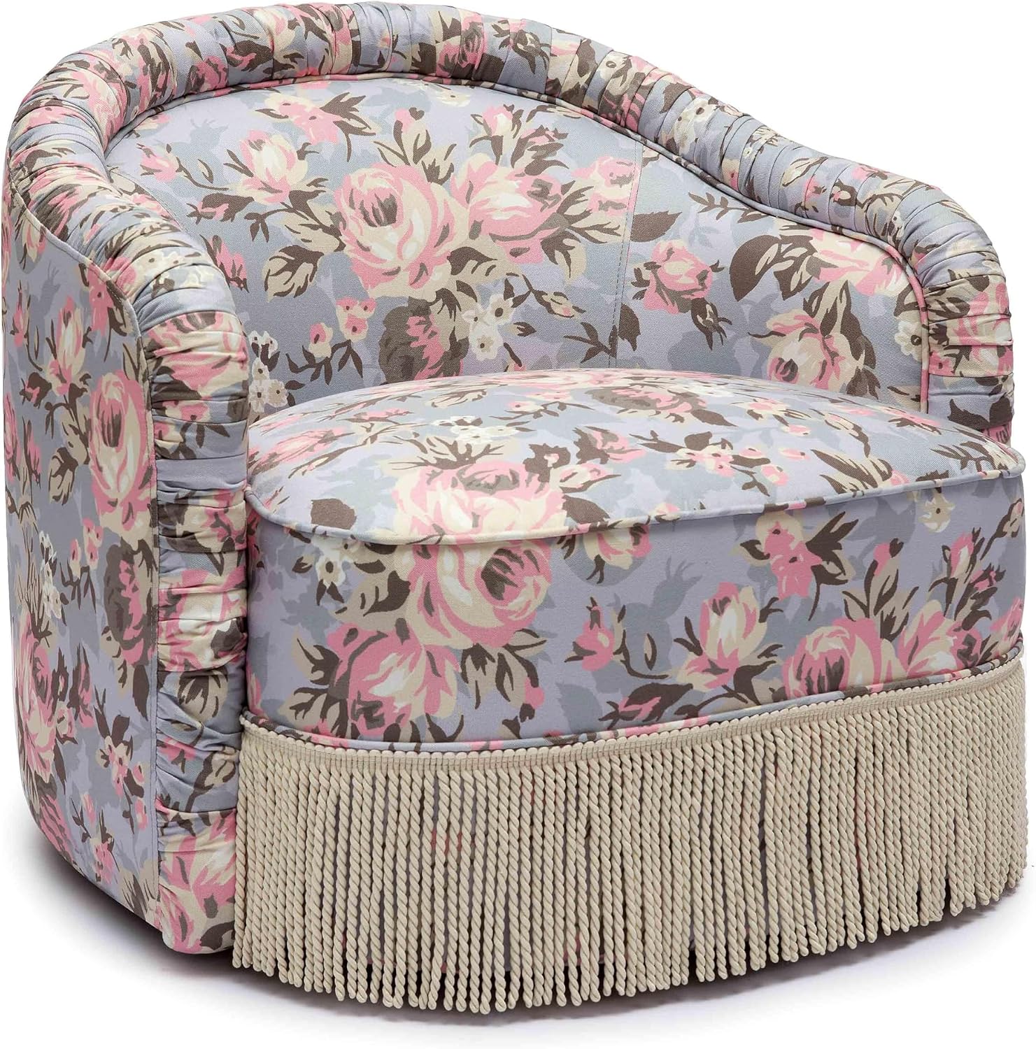 Tov Furniture Pamela Spring Floral Print Tasseled Lounge Chair
