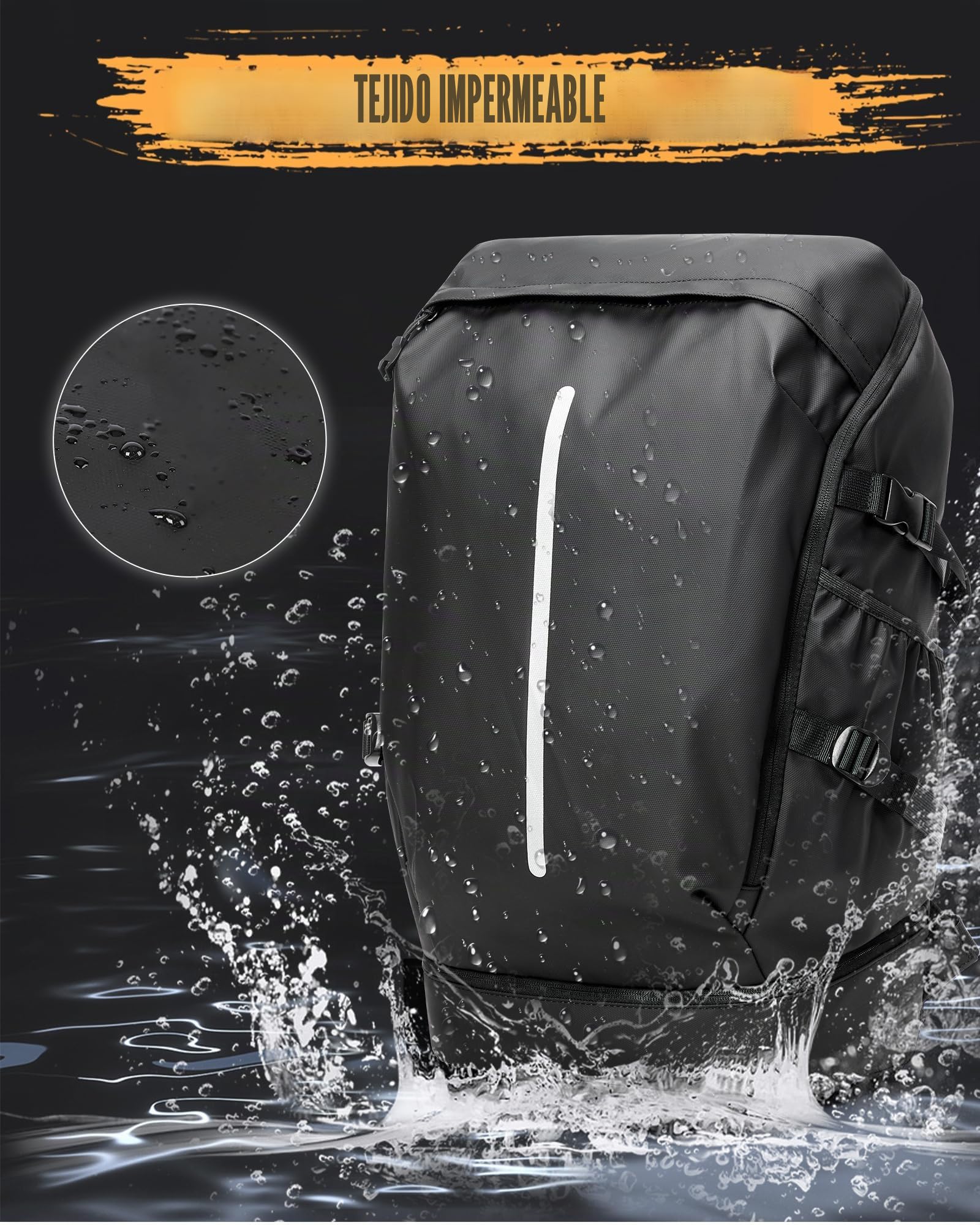 Mochilas para Motocicleta Impermeables Mochila con Casco para Hombre Mujer Grande Moto Mochilas Mochilas de Viaje con Compartimento para Zapatos Ligero Mochila de Motocicleta para Hombre