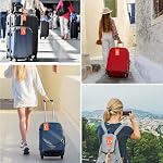 Gostwo 2 Emballez des étiquettes de bagages pour valises, 26 Lettre initiale Bagages d'identification des bagages Étiquettes ID Tag entièrement pliable Tags avec boucle en acier inoxydable, orange, grand H