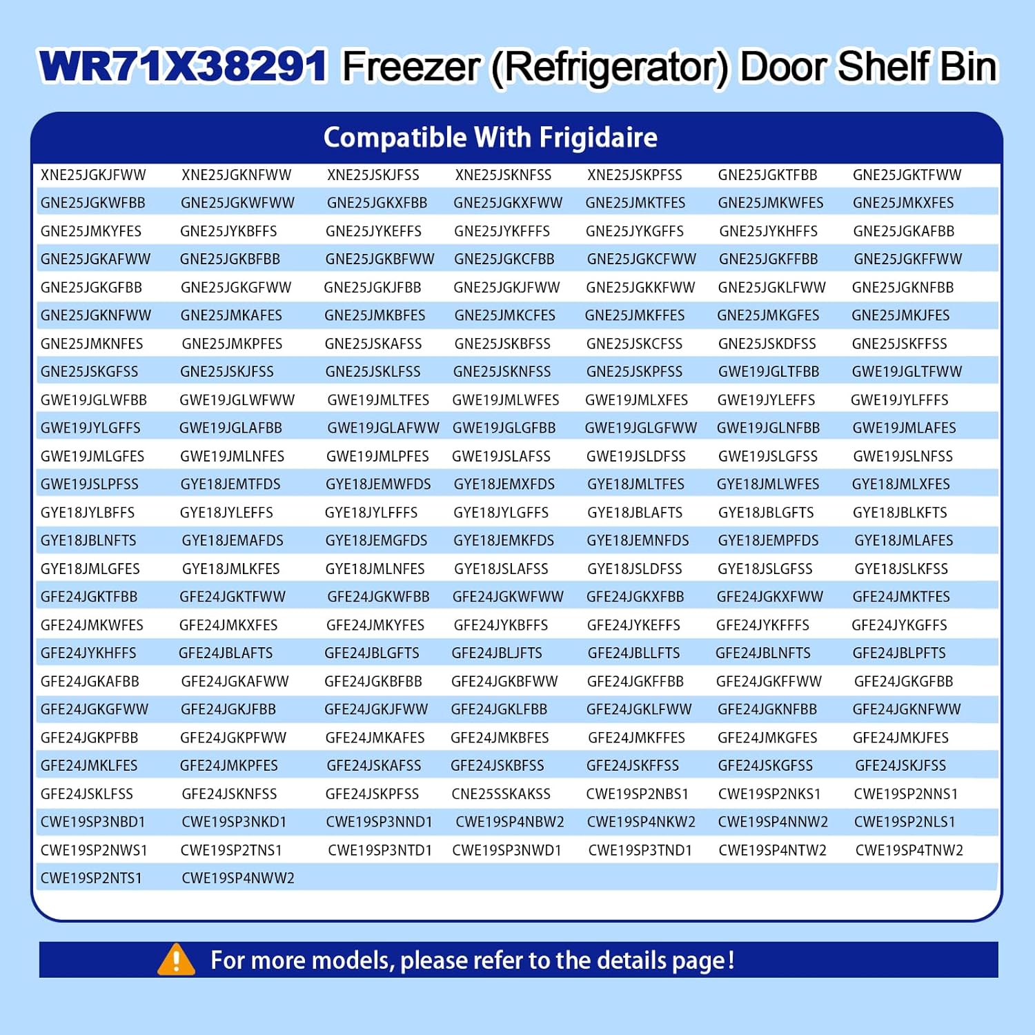 WR71X38291 Refrigerator Door Shelf Bin Compatible with GE GFE24JSKGFSS GYE18JSLKFSS GWE19JSLGFSS, WR71X38291 Refrigerator Shelf Door Module Replace WR71X25043 AP7186348