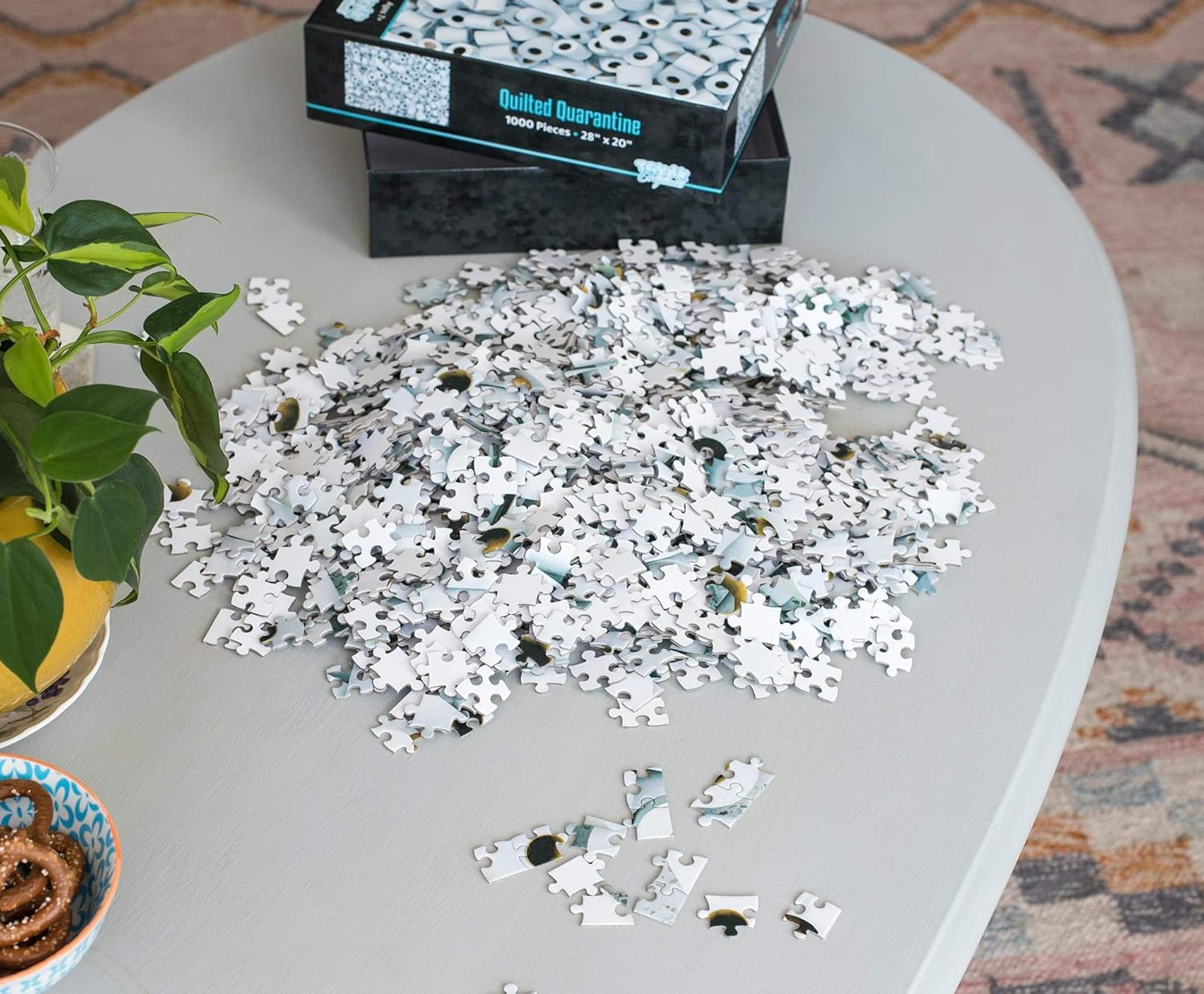 Quilted Quarantine Toilet Paper Puzzle for Adults and Kids | Difficult 1000 Piece Jigsaw Puzzle Toy | Funny Quarantine Gifts | Interactive Brain Teaser Challenge for Game Night | 28 x 20 Inches