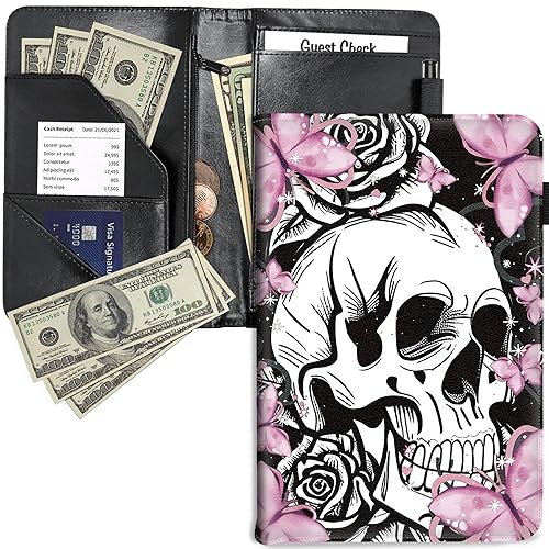 Miniatura 9 de RYUITHDJP Libro de mesera, libros de camarera con bolsillo con cremallera, diseño de panda, organizador de libros para servir, restaurante,