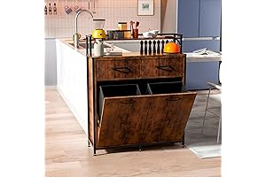 13-Gallon Kitchen Tilt-Out Trash Cabinet with Fabric-Lined Drawers